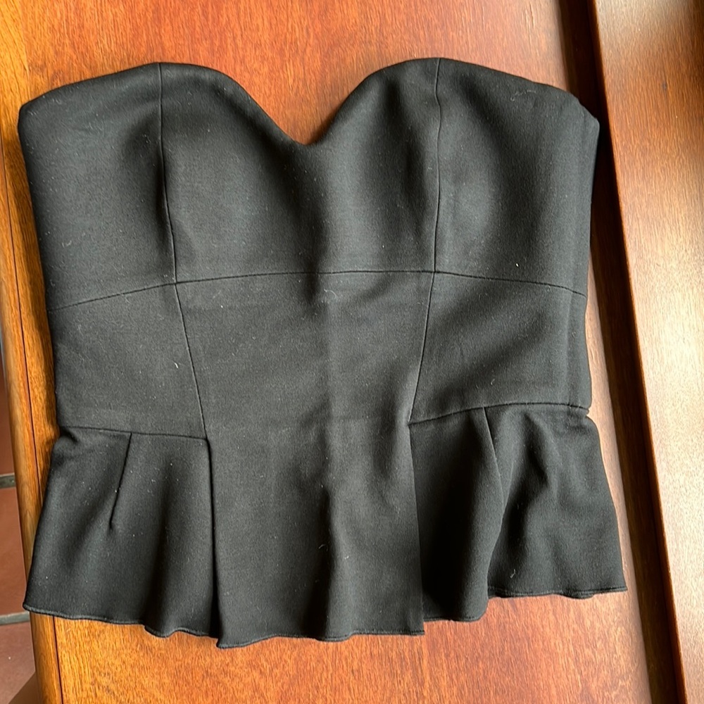 Babaton (Aritzia) Sweetheart Black Peplum Bustier